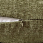 MIULEE Pack of 2 Couch Throw Pillow Covers 16x16 Inch Soft Olive Green Chenille Pillow Covers for Sofa Living Room Solid Dyed Pillow Cases