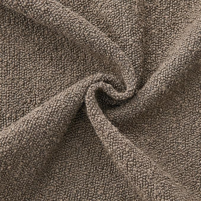 ANRODUO Pack of 2 Textured Boucle Throw Pillow Covers Soft Brown Euro Decorative Accent Solid Pillow Cases Cozy Modern Couch Cushion Case for Chair Sofa Bedroom Living Room Home Decor, 26 x 26 Inch