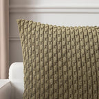 Kevin Textile Pack of 2 Corduroy Decorative Throw Pillow Covers 24x24 Inch Soft Boho Striped Pillow Covers Modern Farmhouse Home Decor for Sofa Living Room Couch Bed Olive Green