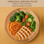 Alpha Living Home 13” Wooden Charger Plates - Set of 2, Handcrafted Round Rustic Dinnerware for Table Décor, Weddings, Thanksgiving, Parties, and Everyday Dining (Natural)