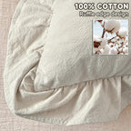 AmHoo Pack of 2 Throw Pillow Covers 100% Cotton Pre Washed Ruffle Decorative Pillowcase Cushion for Couch Sofa Bedroom 16 x 16-Inch Beige