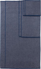 Texere 100% Organic Cotton Jacquard 650 GSM Premium Bath Towel Sets - Extra Absorbent Quick Dry and Plush, 2 Large Bath Towels, 2 Hand Towels, 2 Washcloths (Cable, Estate Blue, 6 Piece)