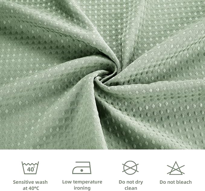 3 in 1 Waterproof Waffle Weave Shower Curtain and Clear Liner Set with 12 Stainless Steel Hooks Double Sided for Bathroom 72 Inches Heavy Duty Polyester Fabric Shower Curtains 72x72