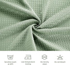 LaCyan 3 in 1 Waterproof Waffle Weave Shower Curtain and Clear Liner Set with 6 Stainless Steel Hooks Double Sided for Bathroom 72 Inches Heavy Duty Polyester Fabric Shower Curtains 36x72