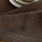 Solino Home Linen Chambray Brown Table Runner 108 Inches Long - Athena, 100% Pure Linen Dining Table Runner 14 x 108 Inch for Fall, Autumn, Thanksgiving - Handcrafted and Machine Washable