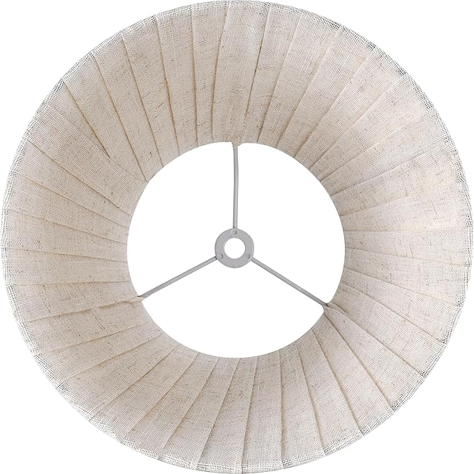 GO&SO 5"x9"x6.4" (Spider) Small Beige Oatmeal Linen Lampshades for Table Lamps, Wall Lamps-Bedside, with Pleated Modern Rustic Bell Lamp Shades Bedroom, Living Room- Natural Fabric (2 Pack)