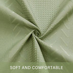 3D Embossed Pattern Shower Curtain, Simple and Chic Pattern Vintage Curtain for Bathroom, Waterproof Fabric Shower Curtains with Hooks, 36 W x 72 H, Sage