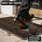 Yimobra Welcome Mat Outdoor Indoor, Waterproof Heavy Duty Front Door Mat Outside Entrance, Extra Sturdy Non-Slip Doormat, Low Profile, Dirt Trapping, 47x32 Inches, Coffee