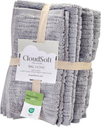 SKL Home CloudSoft Cotton Luxury 6 Pc Towel Set for Bath & Gift, Gray