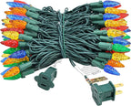 Joiedomi C6 LED Christmas String Lights,140(2 x 70) Count Strawberry Christmas Trees Lights, 45.2FT Connectable Multicolor for Indoor Outdoor Holiday Party Decor,Green Wire