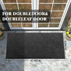 Yimobra Large Door Mat 47x24, All-Weather Waterproof Non-Slip Welcome Matt Outdoor, Heavy Duty Non Slip Doormat for Entryway for Patio and Garage Indoor, Easy Clean, Black
