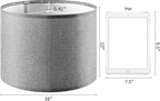 Set of 2 Large Drum Lamp Shades Modern Lamp Shade 16" Top x 16" Bottom x 12" High (Spider) Gray Lampshade for Floor Lamps Table Lamps - Lampshades Replacement By GO&SO
