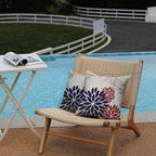 DFXSZ 4th of July Pillow Covers 16x16 Inch Set of 2 Patriotic Blue Red Floral Outdoor Waterproof Decorative Throw Pillows Polyester Cushion Case Decor for Patio Funiture Garden Couch 01H16