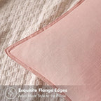 MIULEE Decorative Linen Pillow Covers 18x18 Inch Pink Boho Farmhouse Neutral Couch Throw Pillows for Bed Pack of 2 Accent Modern Pillowcase Sofa Livingroom Home Decor