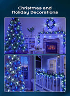 C9 Christmas Lights Outdoor, 100 FT 150 LED Connectable C9 String Lights with 8 Modes and Timer Xmas Tree Patio Roofline Garden Yard Holiday Party Indoor Outdoor Decoration, Blue and White