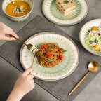 MissYip Melamine Dinnerware Set, 16 Piece for 4, Unbreakable Kitchen Plastic Plates and Bowls set, Indoor and Outdoor Use Tableware, BPA Free, Dishwasher Safe, Not Microwave, Not Oven(Green)