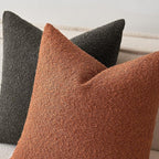 MIULEE Fall 24x24 Inch Textured Boucle Throw Pillow Cover Rust Accent Solid Eruo Sham Pillow Case Decorative Soft Pack of 1 Couch Cushion Chair Sofa Bedroom Livingroom Home Decor