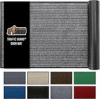 GORILLA GRIP Traffic Guard Door Mat, 47x35, Heavy Duty Welcome Mats, Commercial Office Space Doormat, Waterproof, Fade Resistant, Strong Rubber Backing, Low Profile, Shoe and Boot Scraper, Light Gray