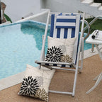 Black Brown Outdoor Pillow Covers 16x16 Inch Set of 2 White Gray Flower Throw Pillows Farmhouse Outdoor Modern Floral Polyester Square Cushion Case Decor for Sofa Patio Funiture Garden 01A16