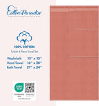 Cotton Paradise 6 Piece Towel Set, 100% Cotton Soft Absorbent Turkish Towels for Bathroom, 2 Bath Towels 2 Hand Towels 2 Washcloths, Coral Towel Set