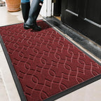 Yimobra Large Door Mat 47x32, All-Season Waterproof Doormat Outdoor Entrance, Heavy Duty Non-Slip Outside Door Mat for Garage Patio Proch Entryway Indoor, Easy Clean, Red