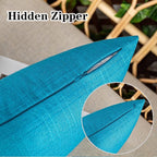 Kevin Textile Pack of 2 Outdoor Waterproof Pillow Covers Checkered Decorative Cushions Sham Throw Pillowcases Shell for Patio Tent Garden Couch Bed Sofa 22x22 Inch Peacock Blue