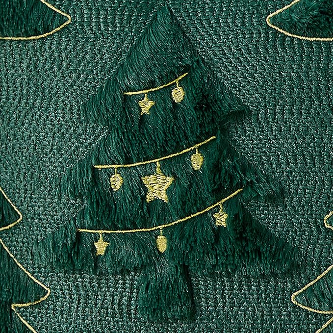 Christmas Pillow Covers 20x20 inch Set of 2 Soft Plush Faux Fur Christmas Decor Green Xmax Tree Yellow Colored Lights Decoration Throw Pillow Case for Winter Holiday Sofa Living Room PT013A20