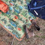 Little Unicorn 5'x7' Outdoor Family Picnic & Beach Blanket | Durable & Water-Resistant Fabric | Compact Fold & Easily Wipes Clean | Zipper Pocket (Camp)