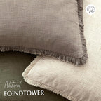 Foindtower Set of 2 Decorative Linen Fringe Throw Pillow Covers Boho Farmhouse Cushion Cover with Tassels Soft Accent Pillowcase for Couch Chair Sofa Bed Living Room Home Decor,24×24 Inch,Brown Tan