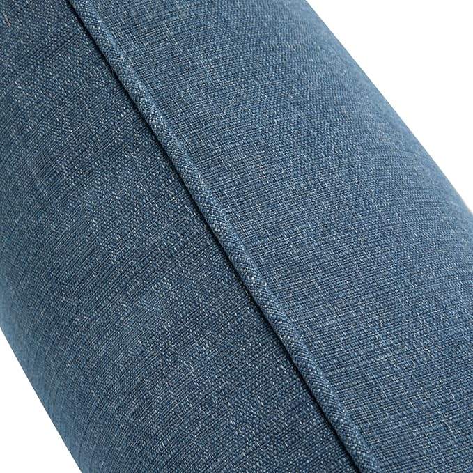 Outdoor Lumbar Pillows Water Resistant 12x20 inch,Decorative Throw Pillow Set of 2 with Insert,Hidden Zipper Headrests for Patio Furniture Sofa Couch Chair(Denim Blue)