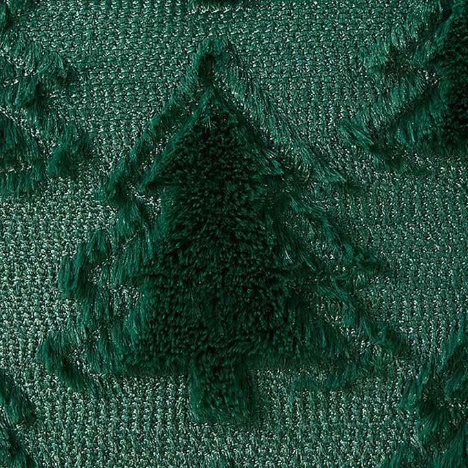 Christmas Pillow Covers 18x18 Set of 2 Green Double Christmas Tree Decorations Pillow Covers Soft Plush Faux Fur Decor for Xmas Winter Holiday Home Bedroom Sofa Cushion Cases PT-016A18