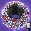 300LED 75FT Christmas Lights Indoor, LED Christmas Tree Decoration Lights with 12 Modes & Timer Memory, Dimmable Plug In Waterproof LED Xmas Light for Yard Wedding Party Holiday Red White & Blue