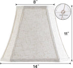 GO&SO 14 lnch Medium Lamp Shades Beige Oatmeal,Square Cut Comer Lamoshade for Floor and Table Lamps,8x14x11"(Spider) Natural Linen, Traditional Shade for Bedroom Easy Assembly Required (2 Pack)