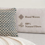 Boho Living Jada Premium Woven Design, Living Room Décor, Decorative Throw, (1) 18" x 18" Pillow Cover with Insert, Indigo