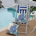 DFXSZ Blue Flower Pillow Covers 16x16 Inch Set of 2 Dark and Light Blue Colored Pillow Farmhouse Outdoor Waterproof Decor for Patio Funiture Garden Summer Floral Square Polyester Pillow Covers 002E16