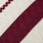 Fancy Homi Set of 1 Burgundy Boho Decorative Throw Pillow Covers 22x22 Inch for Couch Bed Sofa, Aesthetic Modern Farmhouse Christmas Room Decor, Soft Cotton Cute Textured Wind Red Cushion Case