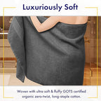 100% Organic Zero-Twist Cotton Towels - GOTS Certified Luxury Bath Towels - Ultra Soft & Plush 700GSM Long-Staple Cotton - 6 Piece Towel Set (Granite Grey)