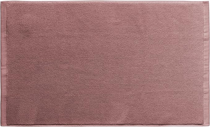 Coyuchi Classic Organic Cotton Terry Bath Mat 19"x 32", Plum Blossom, Quick-Dry, Highly Absorbent, Soft, Lightweight, 100% GOTS Certified,