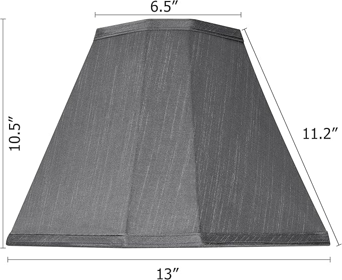 GO&SO Set of 2 Gray Bell Lamp Shades Fabric Lamp Shade,Modern Lamp Shade For Table & Floor Lamp Shade Replacement,6.5"Top x 13"Bottom x 11.2"Slant Height x 10.5''Vertical Height(Spider), Easy Assembly