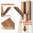 Foldable Wall Hooks 4Pack: Rustic Wooden Coat Hooks Mounted for Heavy Duty Hanging Towels Backpack Bags Hats, Space Saving Minimalist Decorative Hooks for Aesthetic Homeowners