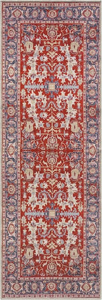 Keen Home Design 2x10 Rug - Machine Washable Runner Rug with Non-Slip Backing, Ideal for Hallway, Entryway, Kitchen, Laundry Room - Vintage, Easy Clean, Durable, Low Pile - (2'6" x 10')