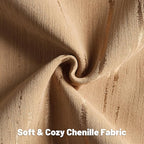 FUTEI Bronze Chenille Decorative Throw Pillow Covers 26x26 Inch Set of 2,Soft Embossed Striped Textured Euro Pillow Shams,Modern Home Decor for Couch Bed Living Room