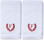 Decorative and Monogrammed Hand Towels for Bathroom Kitchen Makeup | Personalized Gift for Wedding-Bridal | Roman Font Custom Luxury Turkish Towel | Spa Collection, Oversized, 16 X 30 Inch, Set of 2