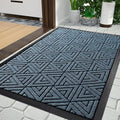 Yimobra Outdoor Mats for Front Door, Stops Mud & Dirt at Entrance, Fits Garage & Patio, All-Weather Waterproof Non Slip Outdoor Indoor Welcome Mat, 29.5x17 Mix Blue