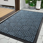 Yimobra Large Door Mat 36x24, All-Weather Waterproof Non-Slip Welcome Matt Outdoor, Heavy Duty Non Slip Doormat for Entryway for Patio and Garage Indoor, Easy Clean, Mix Blue