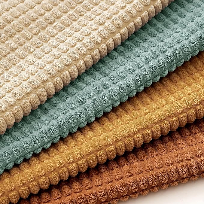 MIULEE Boho Farmhouse Decorative Pillow Covers 18x18 Inch Set of 4 Rustic Modern Fall Home Decor Couch Home Decor Couch Throw Pillows Summer Corduroy Pillowcases for Sofa Living Room Bed Orange/Teal