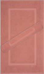 Cotton Paradise 100% Cotton Bath Mats for Bathroom Floor Set of 2 Pack, 20x34 Soft Absorbent Washable Quick Dry Tub Bathmat, Coral Towel Bath Mat
