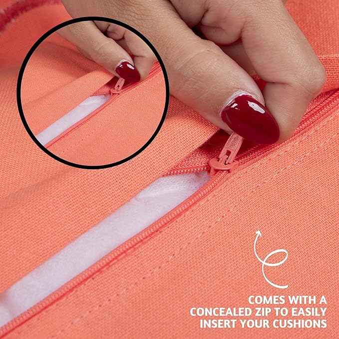 Folkulture Christmas Throw Pillows | Set of 2 (20 x 20) Boho Couch Pillows for Living Room | Scalloped Red Decorative Pillows Xmas Decor for Home