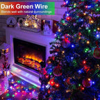 328FT 1000 LED Christmas Lights, Plug in Multicolor Christmas Tree Lights Outdoor with Timer and 8 Modes, Green Wire Waterproof String Lights for Indoor Yard Patio Xmas Holiday Decorations
