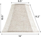 GO&SO Set of 2 Light Beige Lampshade Octagonal Bell Lamp Shades 6.5" Top x 13" Bottom x 11.2" Slant High x 10.5'' Vertical High, Linen Lamp Shade for Table & Floor Lamps - Hand Crafted - Spider Fitter